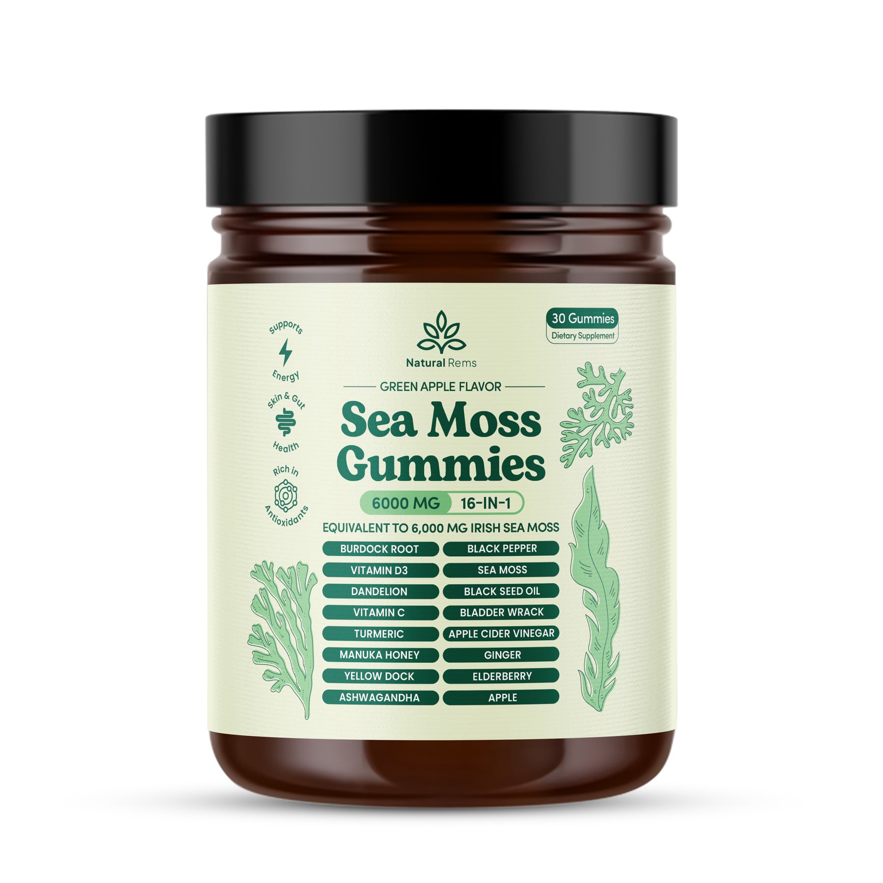 Natural Rems Sea Moss 16-in-1 Gummies